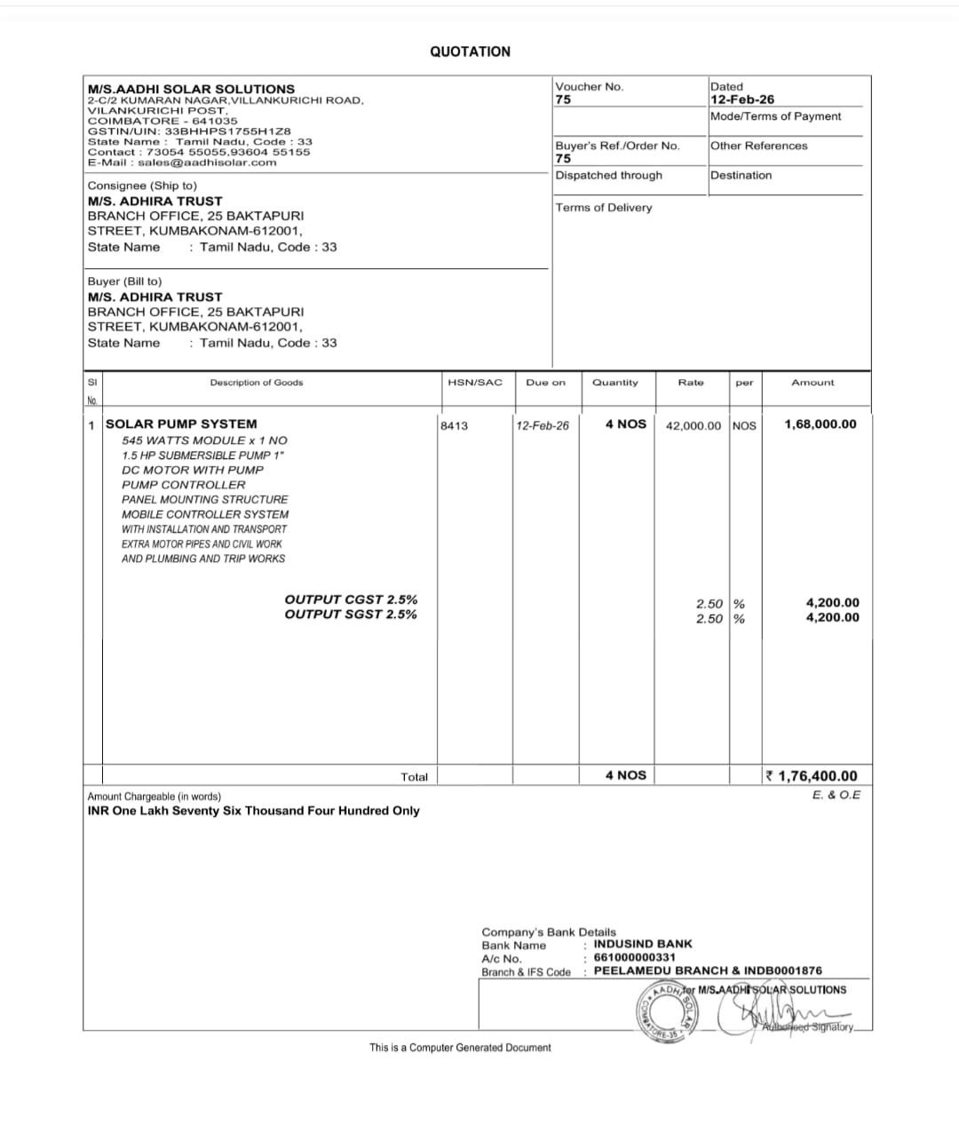 Solar Panel Estimate 1